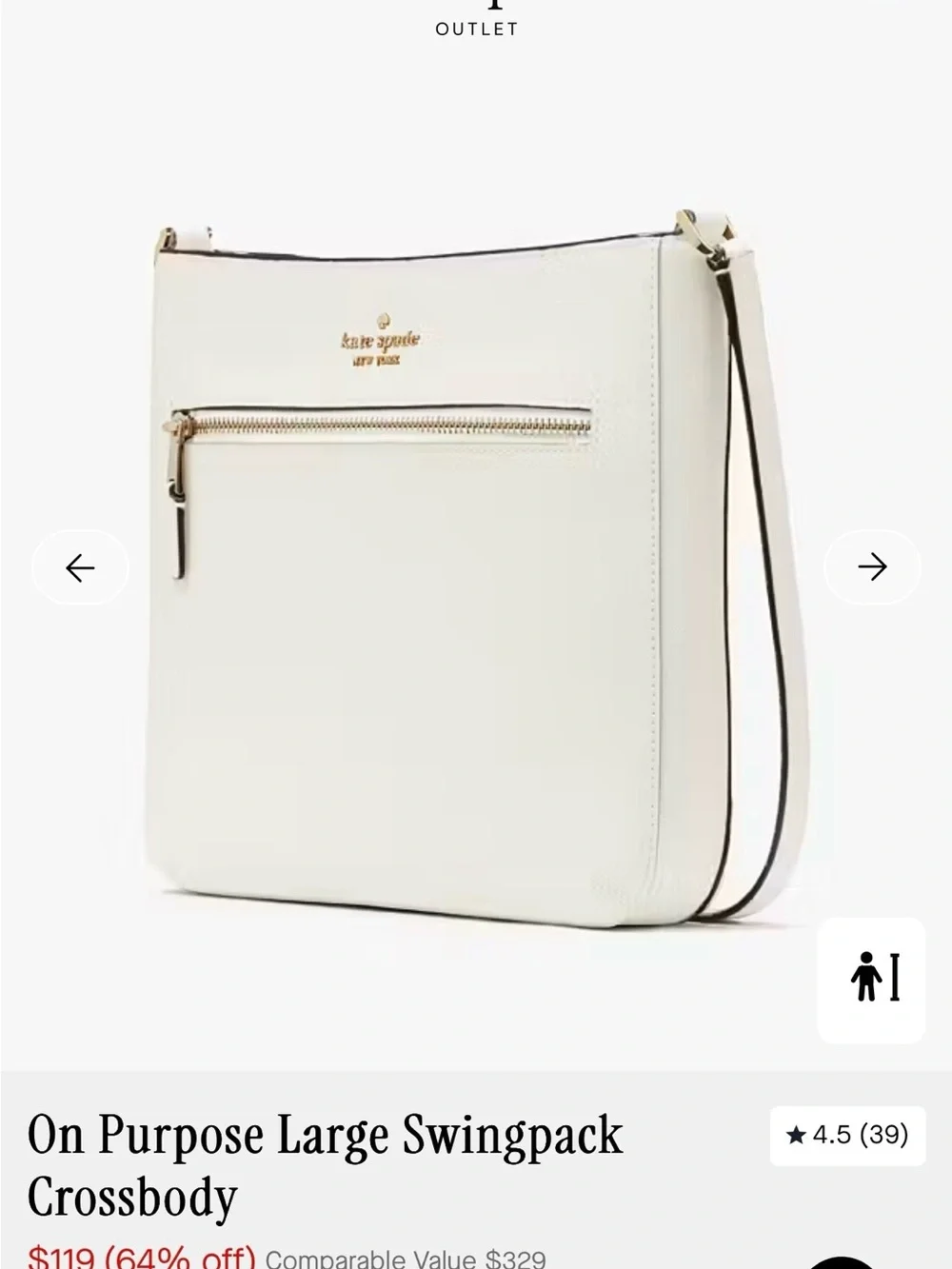 kate spade ivory structured satchel with front zip